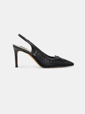 Dolce Vita Yela Black Tulle Slingback Heels